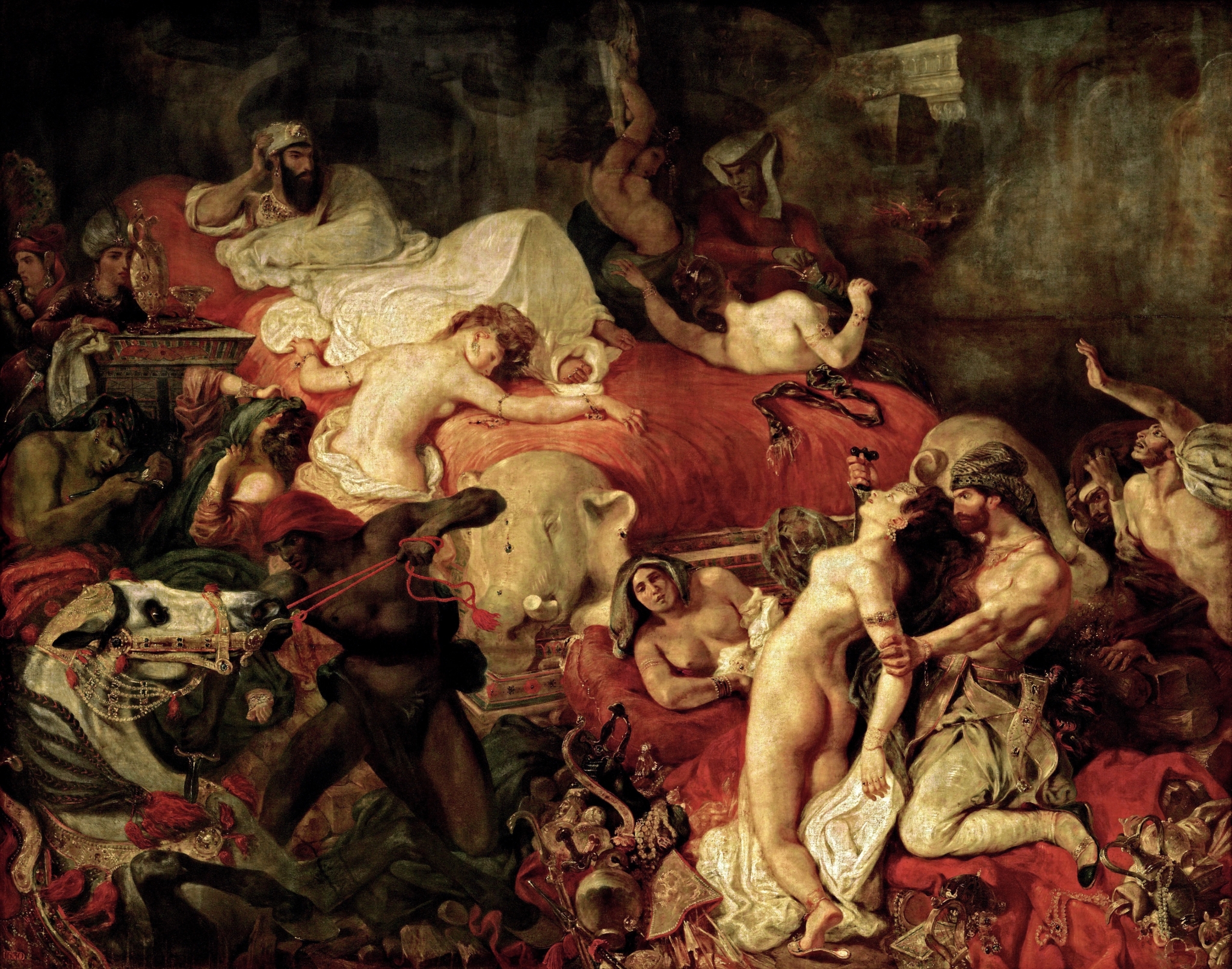 peinture,  delacroix, louvre, sardanapale