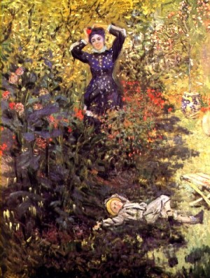 monet - camille et jean monet dans le jardin 1873 collection particulière.jpg
