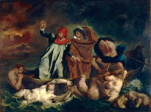 peinture, delacroix, dante, 