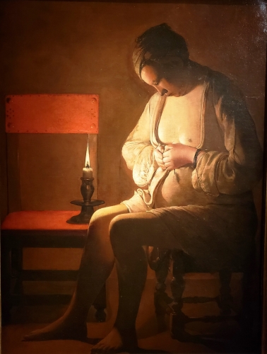 georges de la tour, la femme à la puce